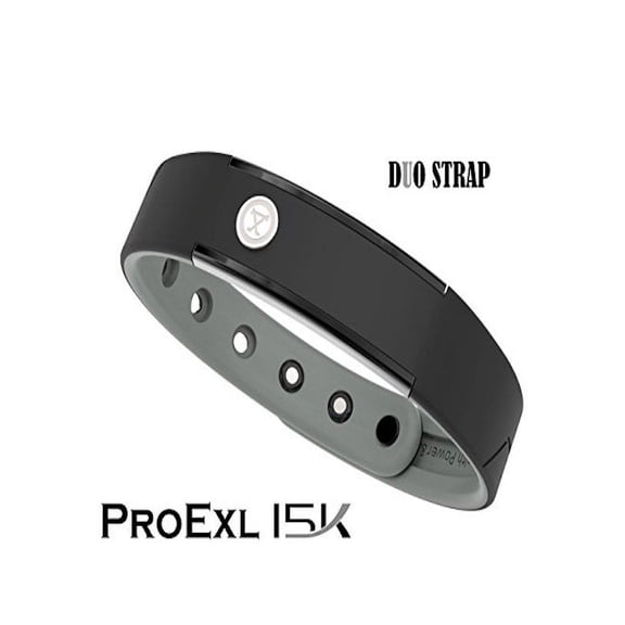 15K Sports Magnetic Bracelet 100% Waterproof and Fully Adjustable - For Energy, Power and Focus (Black Gray)