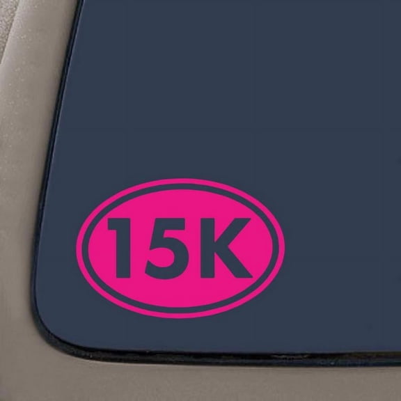 15K Vinyl Decal | 5.25-Inches By 3.5-Inches | Hot Pink | Car Truck Van SUV Laptop Macbook Wall Decals