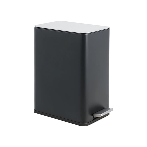 15L/4 Gallon Rectangular Step Trash Can, Stainless Steel Garbage Can with Foot Pedal, Removable Inner Bucket, Side Handle, Space-Saving for Kitchen Bathroom Office
