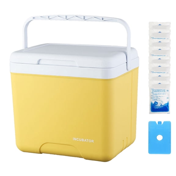 15L Camping Cooler Box Multipurpose Insulated Ice Chest Portable Ice Bucket Outdoor Hard Cooler for Camping Picnic Beach Drink Beverage Fishing (Yellow)