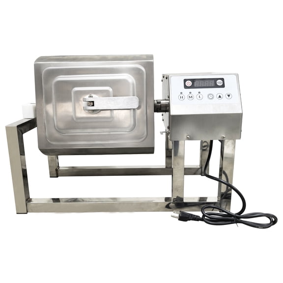 15L Circular Meat Vegetable Tumbler Marinator Food Curing Rolling Kneading Machine 110V Bidirectional Rotation