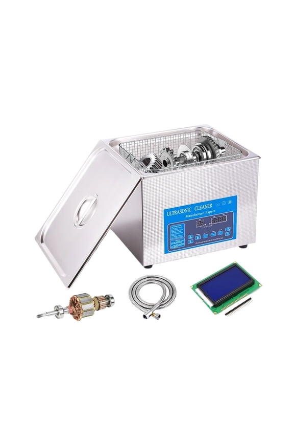 15L Degas Ultrasonic Cleaning Machine Hardware Auto Parts Ultrasound Washer Injector Engine Mould Oil Cleaner Degreasing