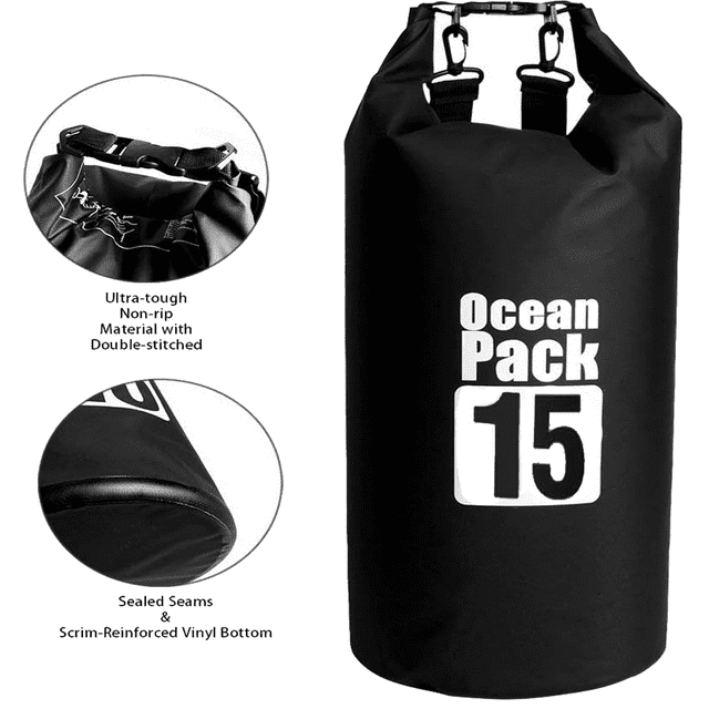 15L Dry Bag, Lightweight Waterproof Bags for Women Men, Roll Top Dry