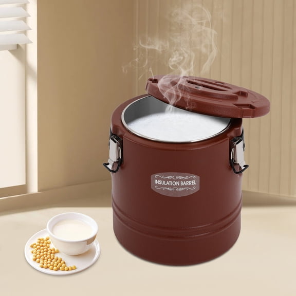 15L Insulated Bucket, Stainless Steel Insulated Soup Container 11.61*12.99in for Central Kitchens, Restaurants, Outdoor Banquets