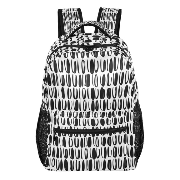 15L Large Laptop Backpack Lightweight Multi Pocket Travel Bag for Men Women Business Commuter, Bold Oval Brushwork Printed