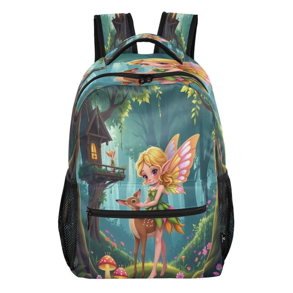 15L Large Laptop Backpack Lightweight Multi Pocket Travel Bag for Men Women Business Commuter, Fairy-deer Printed
