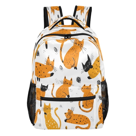 15L Large Laptop Backpack Lightweight Multi Pocket Travel Bag for Men Women Business Commuter, Ink Kitties Printed