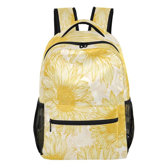 15L Large Laptop Backpack Lightweight Multi Pocket Travel Bag for Men Women Business Commuter, Light Yellow Line Printed