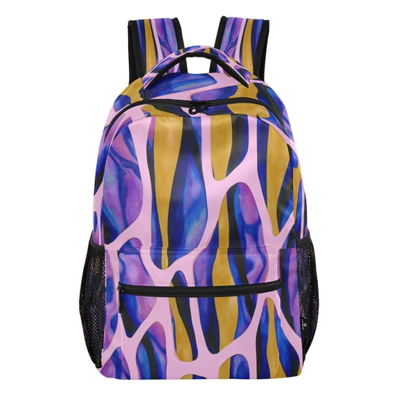 15L Large Laptop Backpack Lightweight Multi Pocket Travel Bag for Men Women Business Commuter, Marble Blue Printed