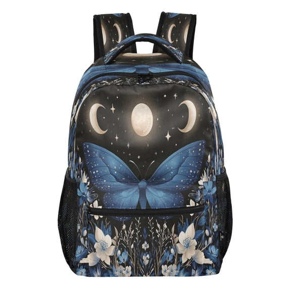 15L Large Laptop Backpack Lightweight Multi Pocket Travel Bag for Men Women Business Commuter, Moon Blue Printed