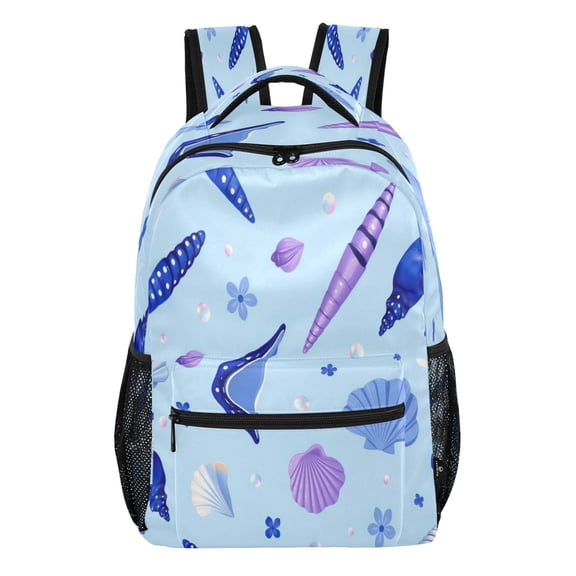 15L Large Laptop Backpack Lightweight Multi Pocket Travel Bag for Men Women Business Commuter, Ocean Shell Printed