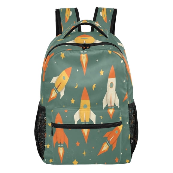 15L Large Laptop Backpack Lightweight Multi Pocket Travel Bag for Men Women Business Commuter, Orange Launch Printed