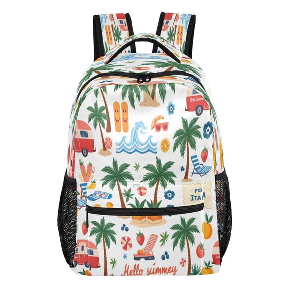 15L Large Laptop Backpack Lightweight Multi Pocket Travel Bag for Men Women Business Commuter, Summer Tropic Printed