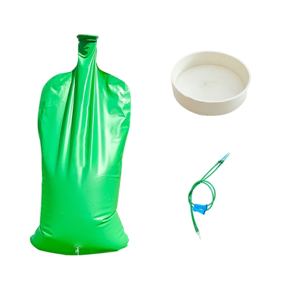 15L Slow Release Tree Watering Bag Automatic Irrigation Reusable Root Soaker Bag With Adjustable Tube For Garden Sapling Shrub Irrigation(Green-31.5x65.5x3cm)