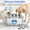thumbnail image 1 of 15L Stainless Steel Dog Water Fountain with LED Indicator and 5-Stage Filtration for Large Dogs, 1 of 6