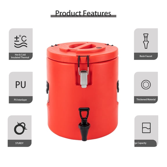 15L Stainless Steel Insulated Thermal Hot and Cold Beverage Dispenser With Lid