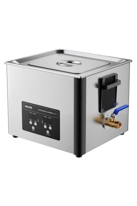 15L Ultrasonic Cleaner Professional Machine with Digital Display 240W Stainless Steel 40kHz Industrial Cleaning for Parts Carburetors Instruments