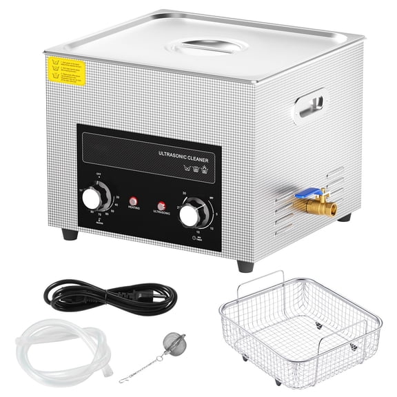 15L Ultrasonic Cleaner with Heater Timer and Basket, Digital Sonic Cavitation Machine 360W for Lab Tools Metal Parts Carburetor Brass Auto Engine Par