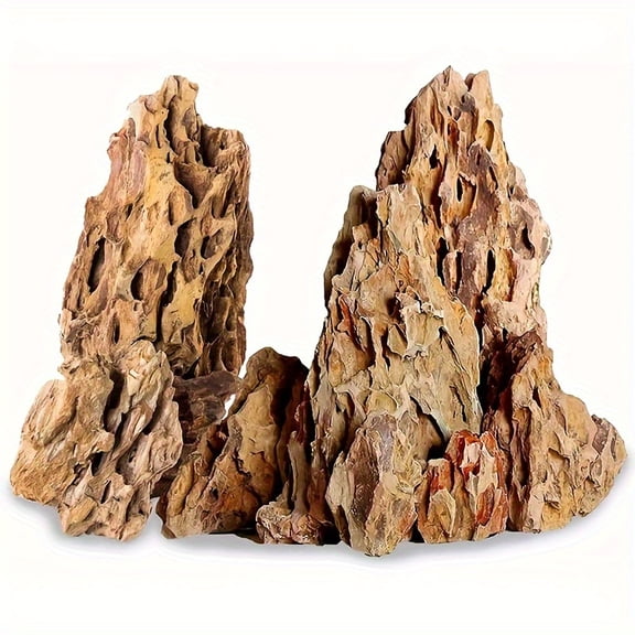 15LB Natural Dragon Stone Aquarium Rock - Earthless Water Landscape Stones for Fish Tank Decoration, Aquariums, Model Railways, War Games & Amphibian Habitats