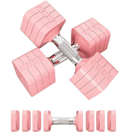 15LBS 20LBS Adjustable Dumbbell Set, 4 in 1 Free Weights Dumbbells Set for Women Men Hand Weights Set Adjust Dumbbell Weight Set for Home Gym Exercise Workout Strength Training Equipments