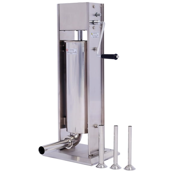 15LBS/7L Capacity Vertical Meat Filler, Heavy Duty Dual Speed Stainless Steel Sausage Maker Machine With 4 Nozzle For Home And Commercial Use