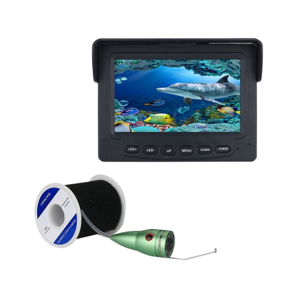 15M/30M 1000TVL Fish Finder Underwater Fishing Camera 4.3 Inch LCD Monitor 6PCS 1W White LED Night Vision Camera For Fishing ,Wide View Angle