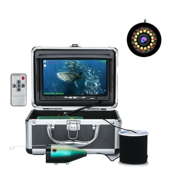 15M/30M Underwater Video Fishing Camera Fish Finder With DVR Record 16G TF Card 7INCH 1080P Cam Double Lamp For ICE/SEA Fishing ,Easy to Use
