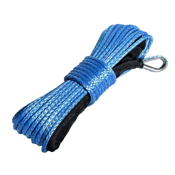 15M 6mm Winch Rope Trailer String Line Cable Synthetic Towing Rope With Hook Car Emergency String 7700lbs For ATV UTV Truck Boat ,Durable & Safe