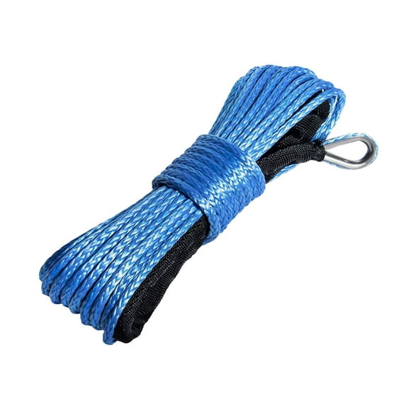 15M 6mm Winch Rope Trailer String Line Cable Synthetic Towing Rope With Hook Car Emergency String 7700lbs For ATV UTV Truck Boat ,Durable & Safe