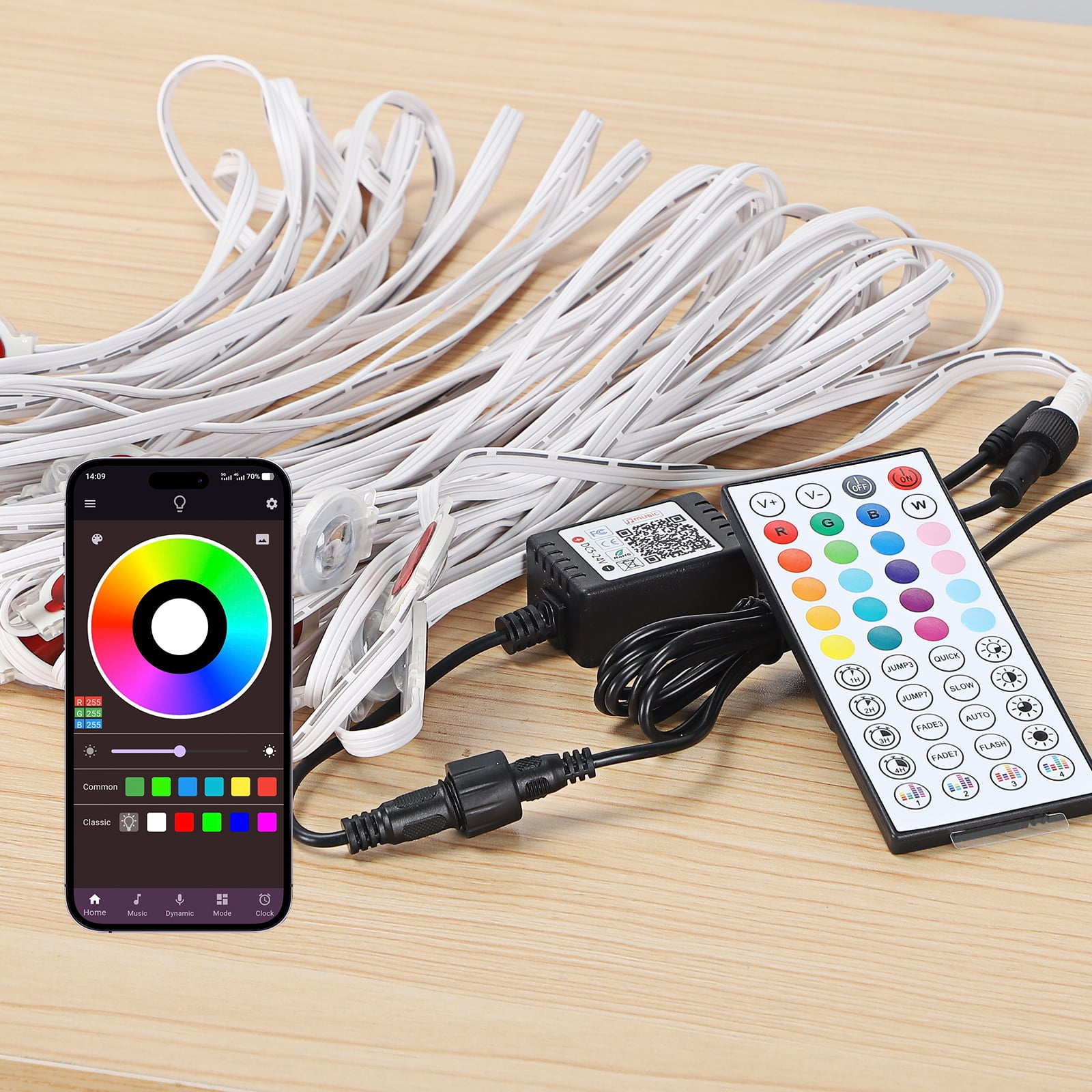 15M Colorful Eave Lights Waterproof LED String Lights for Holiday Outdoor Home Decor