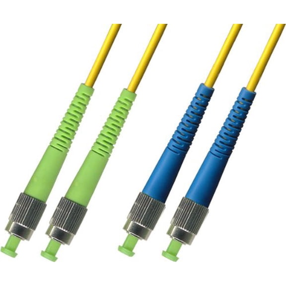 15M Singlemode Duplex Fiber Optic Cable (9/125) - FC/APC to FC/UPC