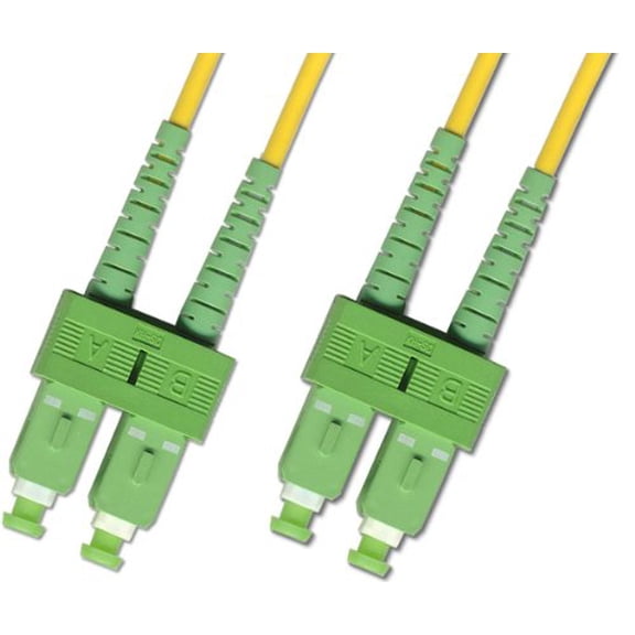 15M Singlemode Duplex Fiber Optic Cable (9/125) - SC/APC to SC/APC