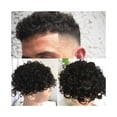 thumbnail image 1 of 15MM Curly Toupee Durable Mono Base Men's Hairpiece Human Hair Replacement System For Men, 1 of 5