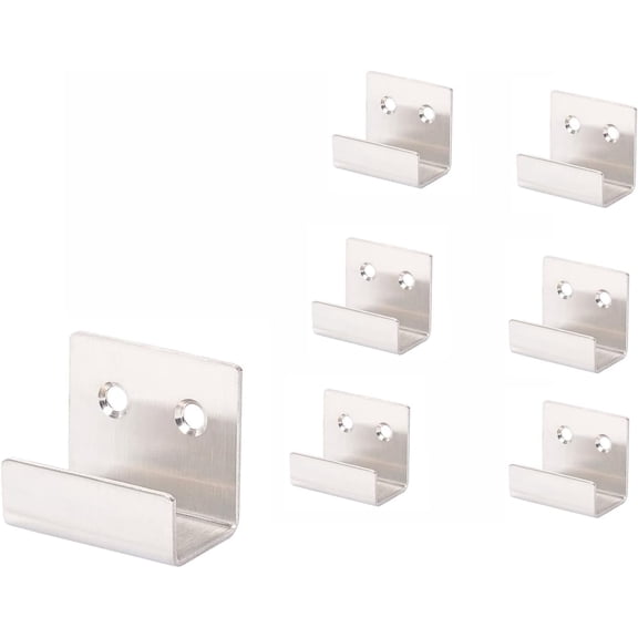 15MM Tile Display Wall Hanger, Wall Mount Silver Brackets Hook ,Heavy Duty Tile Hanger for Mirrors , Retainer Clips for Mirrors,Storage Hook Wall Hanging Mounting Brackets (6pcs)
