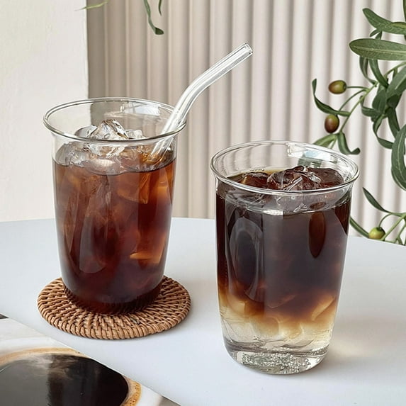 15OZ Glass Cups,2 Pcs Transparent Unbreakable Water Glasses,Elegant Unbreakable Drinkware Ideal for Indoor,Outdoor Drinking,Home,Kitchen