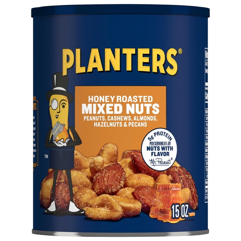 PLANTERS Honey Roasted Mixed Nuts, Party Snacks, Plant-Based