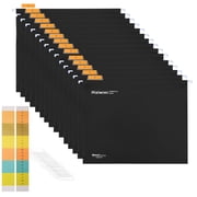 15PC PVC Black Hanging File Folders Waterproof Letter Size Filing Cabinet A4 Suspension Files with Tabs and Inserts Hanging File Folders