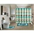 thumbnail image 1 of 15PC SOFT & STYLISH BOUTIQUE BATHROOM SET ZENT MINT DESIGN WASHABLE NON SLIP INCLUDES 2 BATH/RUG MATH + 1 SHOWER CURTAIN + 12PC RINGS, 1 of 3