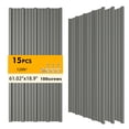 thumbnail image 1 of 15PCS 120ft² Metal Roofing Panels 61.02”x18.9” Corrugated Metal Sheets Galvanized Exterior Siding Roofing Materials for Outdoor House Garages Sheds Pergola Gazebo Chicken Coop Stables, Grey, 1 of 7