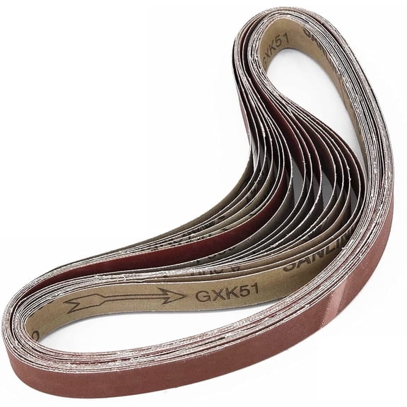 SATC 15Pcs 1"x30" Aluminum Oxide Abrasive Sanding Belt 600-1000 Grit for Polishing