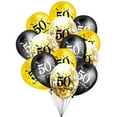 thumbnail image 1 of 15PCS 30 40 50 60th 70 80 Year Old Latex Balloon, Confetti Balloon Set, Combination Adult Birthday Party Decorations, 1 of 2