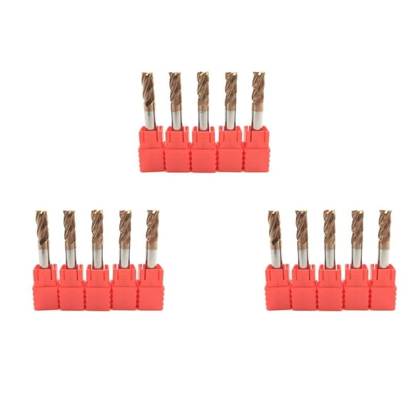 15PCS 6mm 4 Flute Carbide Endmills CNC Milling Cutter Milling Slotting Profiling Face Mill Spiral Bits