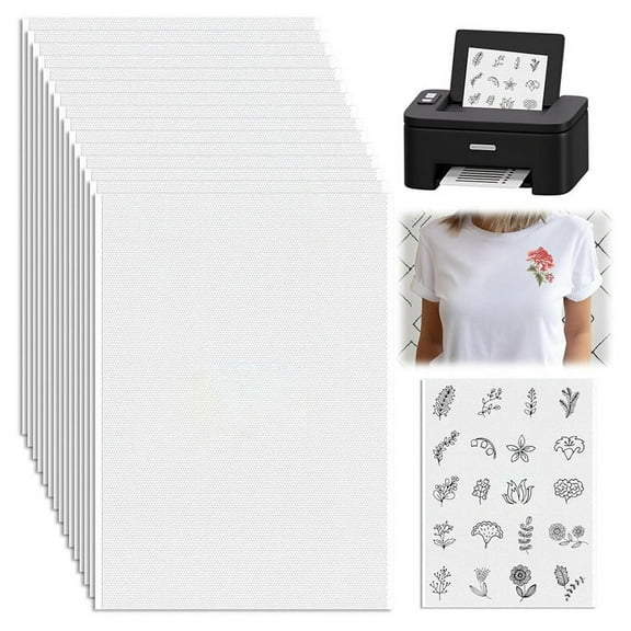 15PCS A4 Water-Soluble Self-Adhesive Embroidery Stabilizer - Printable, for Hand and Mac ywm58