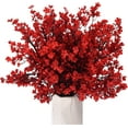 thumbnail image 1 of 15PCS Artificial Baby Breath Flowers Fake Silk Real Touch DIY Floral Bouquets Decor Wedding Party Decoration Arrangements-Burgundy, 1 of 5