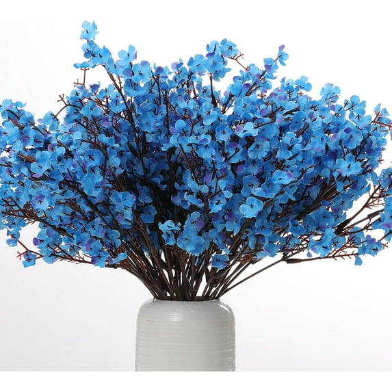 15PCS Artificial Baby Breath Flowers Fake Silk Real Touch DIY Floral Bouquets Decor Wedding Party Decoration Arrangements-Burgundy