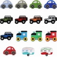 thumbnail image 1 of 1 Box 15PCS Car Silicone Beads Cute Focal Rubber Beads Large 3D Cartoon Bus Rubber Soft Charms Center Drilled Chunky Loose Spacer Beads for Beading Pens Keychain Making Kit Bracelet Crafts DIY, 1 of 5