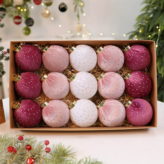15PCS Christmas Tree Decorations Balls, Small Christmas Tree Ornaments, Fall Tree Ornaments Christmas Decorative Balls(8cm)