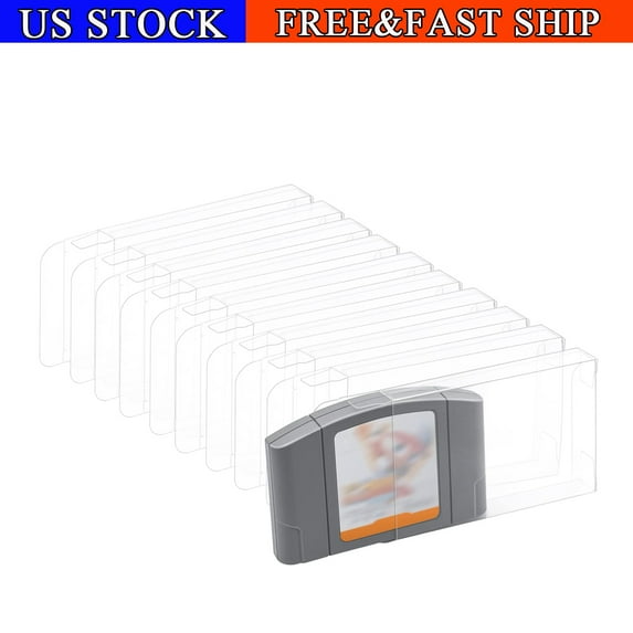 15PCS Clear Box for N64 CARTRIDGE PROTECTORS Side Opening Clear Box Sleeves Case Nintendo 64
