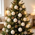 thumbnail image 1 of 15PCS Clearance! Beige Jumbo Ball Shatterproof Christmas Ornament, Velvet Christmas Tree Balls Decorative Hanging Ornaments, Christmas Decorations, 1 of 7