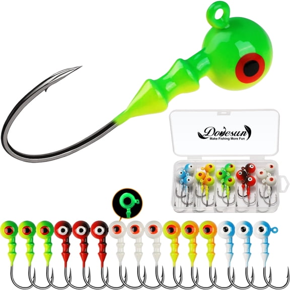 Swimbait Jig Heads 1/2oz Heavy Fishing Hooks with Double Bait Keeper for Bass Trout 15PCS